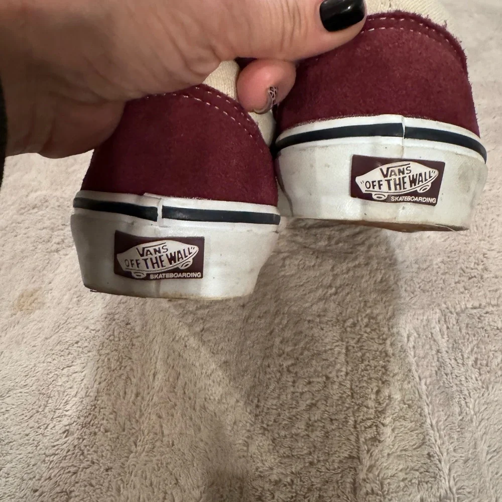 Vans Burgundy and Cream Men's Pop Crush Old Skool Skater Sneakers Men’s size 7 - Picture 7 of 13